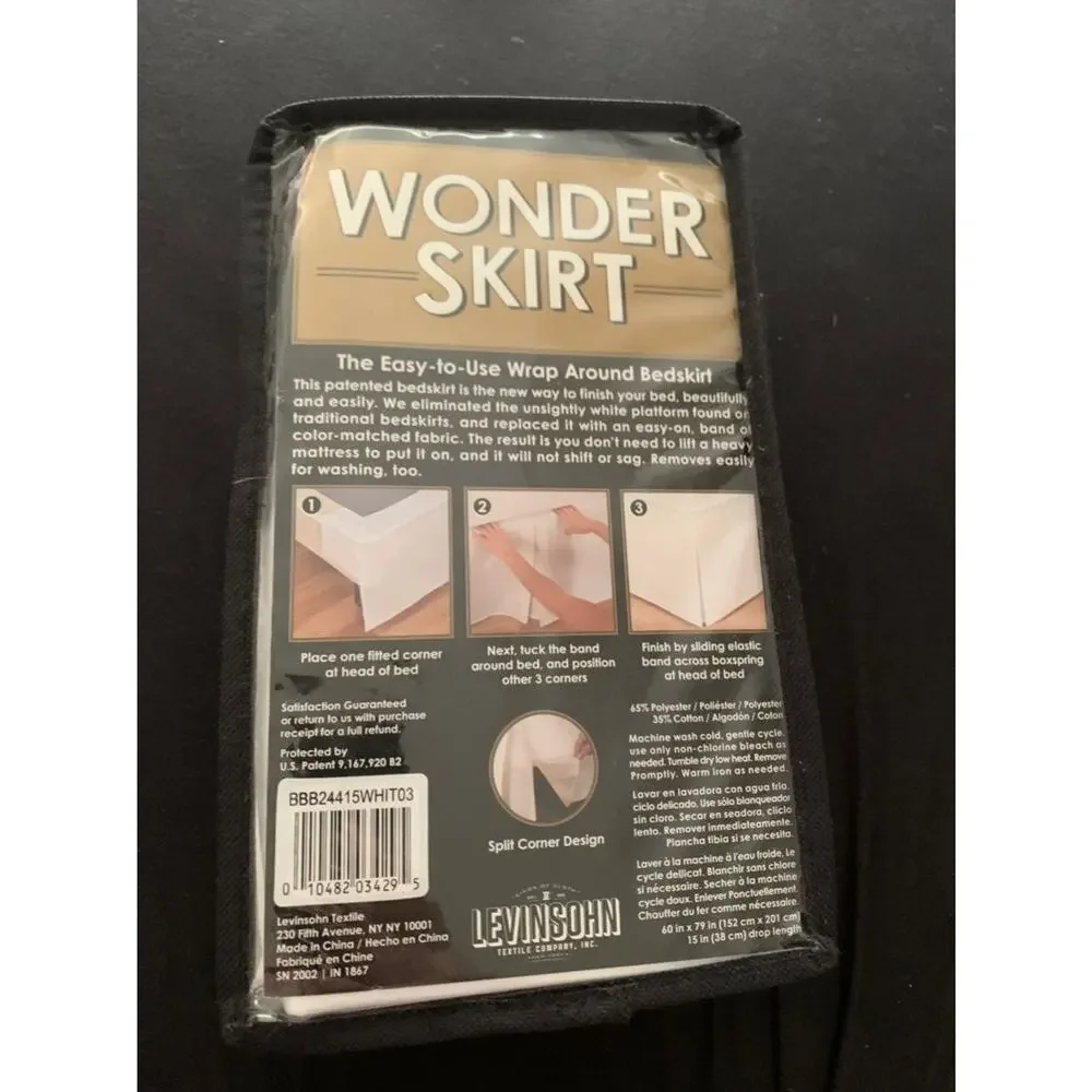 Queen White Wonder Bedskirt Wrap Around